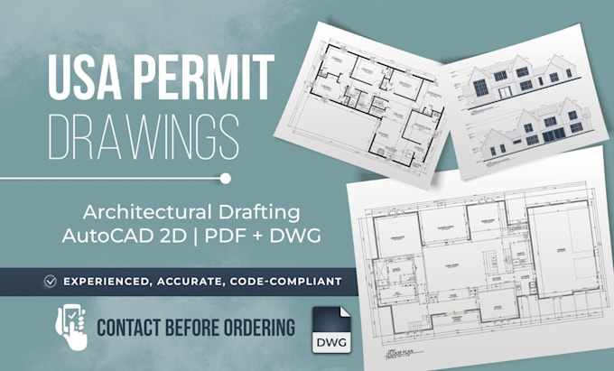draw 2d floor plan permit drawing and architectural drawing as architect
