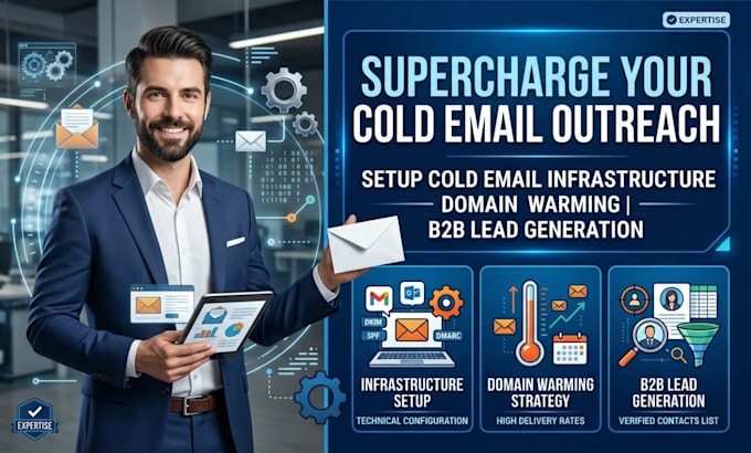 setup cold email infrastructure, domain warming, and b2b lead generation