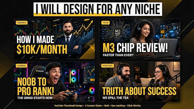 design eye catching professional youtube thumbnail in 24 hours