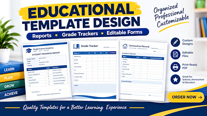 design student progress reports, grade trackers and school templates