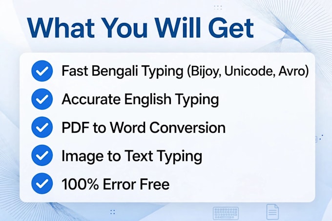 do fast and accurate bengali and english typing work