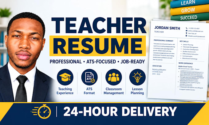 write and optimize a professional teacher resume in 24 hours