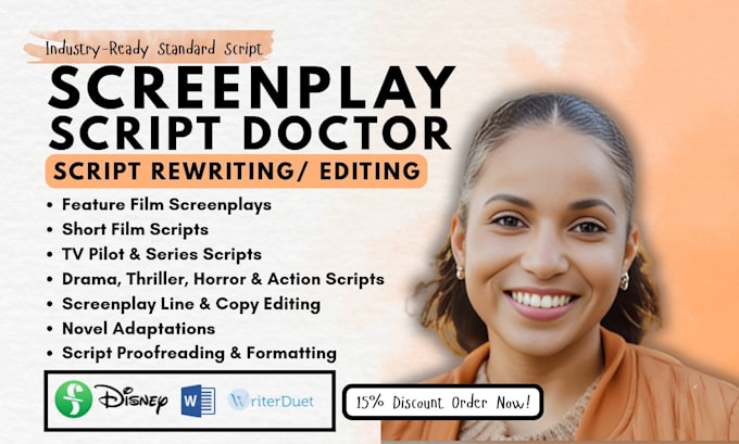 edit, rewrite movie script script doctor screenplay adapt your novel film script