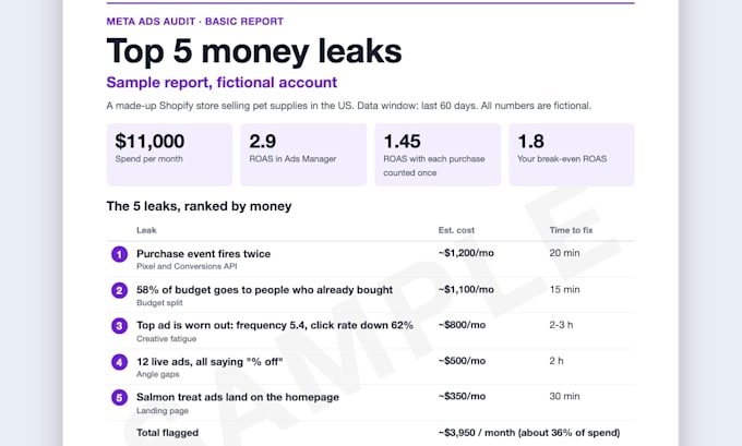 audit your shopify facebook ads, creatives and meta pixel