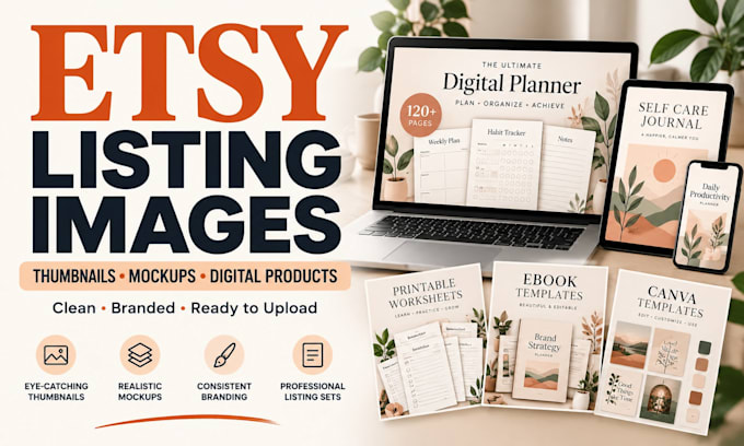 design etsy listing images thumbnails and mockups for digital products