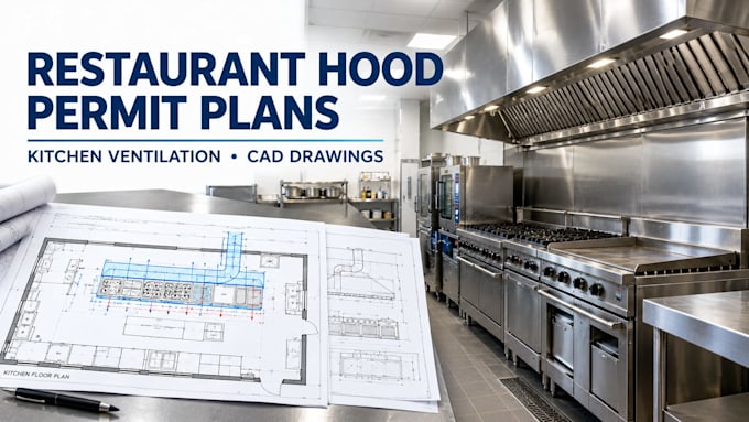 restaurant hoods permit plans kitchen ventilation autocad drawings