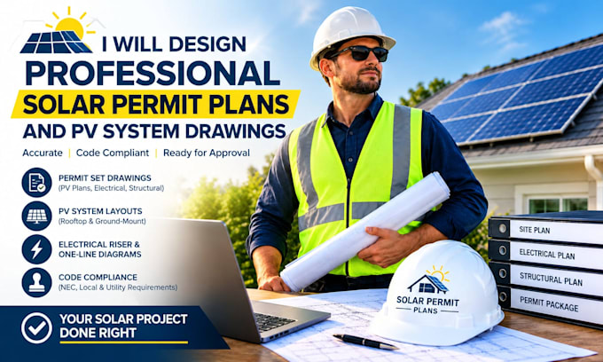 design professional solar permit plans and pv system drawings