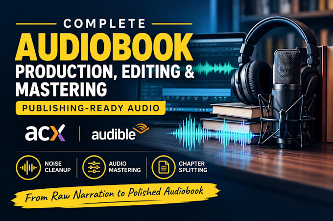 complete audiobook production, editing and mastering for publishing