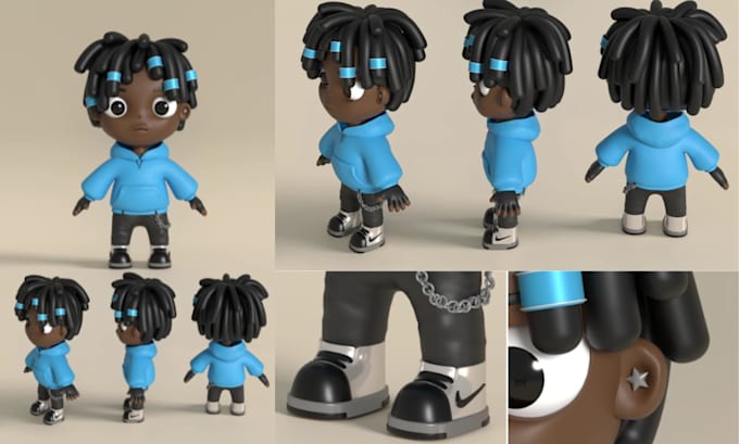 create 3d stylized character modeling and rigging for games and animation