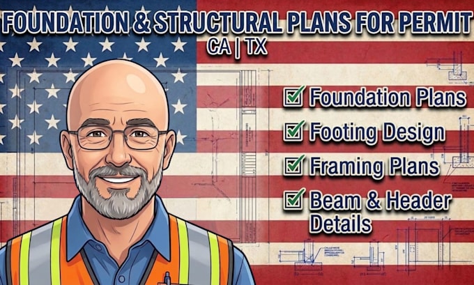 do foundation, footing and structural engineering plans for permit ca tx