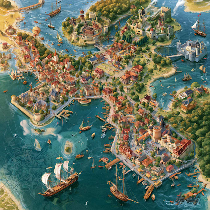 do fantasy world map illustration dnd campaign