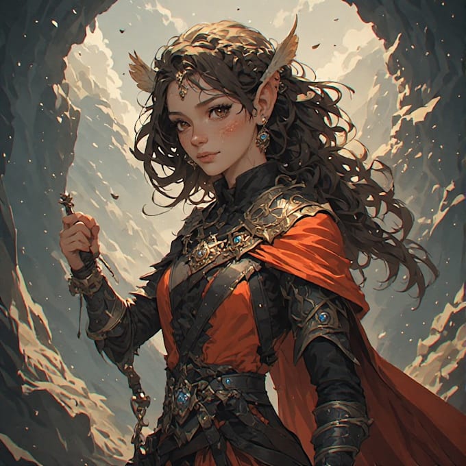 design dark fantasy characters with detailed armor