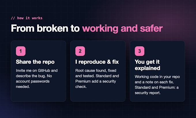 fix bugs and audit the security of your lovable, bolt or cursor vibe coded app