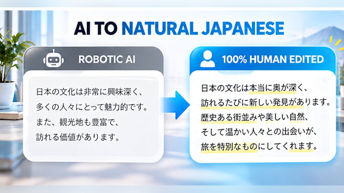 evaluate, edit, and humanize japanese ai generated content