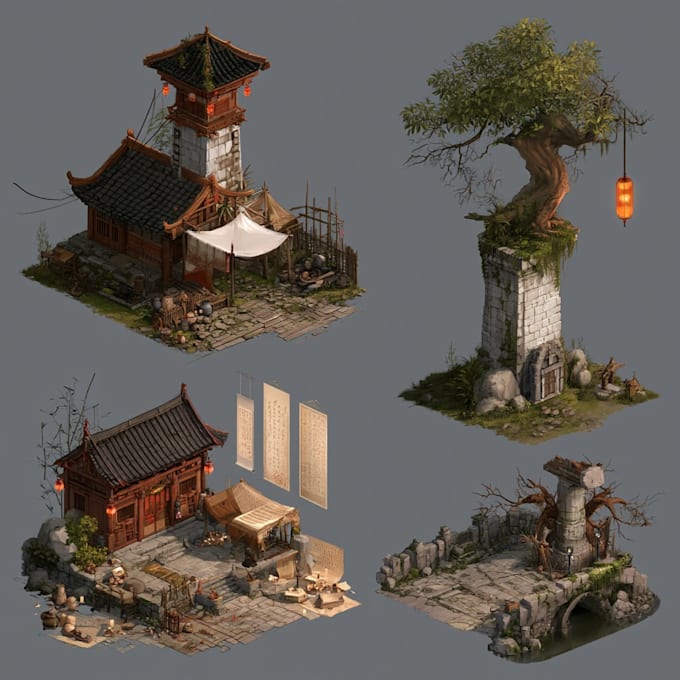 create 2d model for game assets unity and unreal engine
