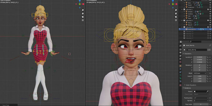 model 2d 3d character rig fix animate add 52 arkit blendshape blender cc5 iclone