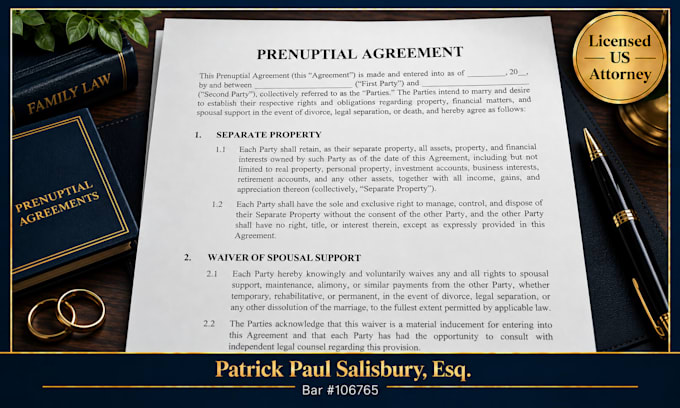 draft, review or redline a prenuptial or postnup agreement