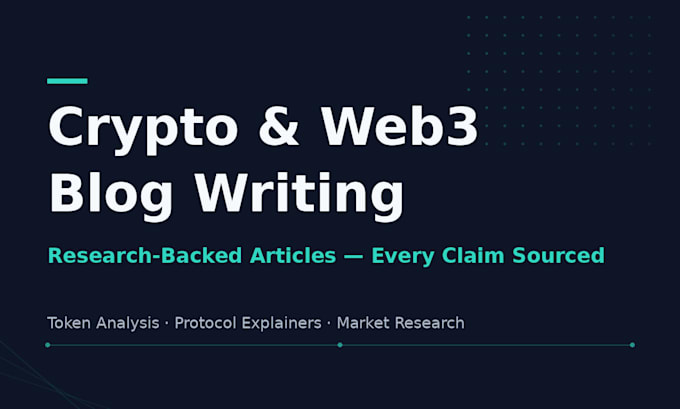 write a researcher backed crypto blog article