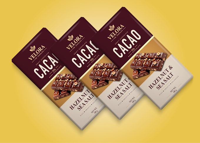 design premium chocolate bar packaging and wrapper