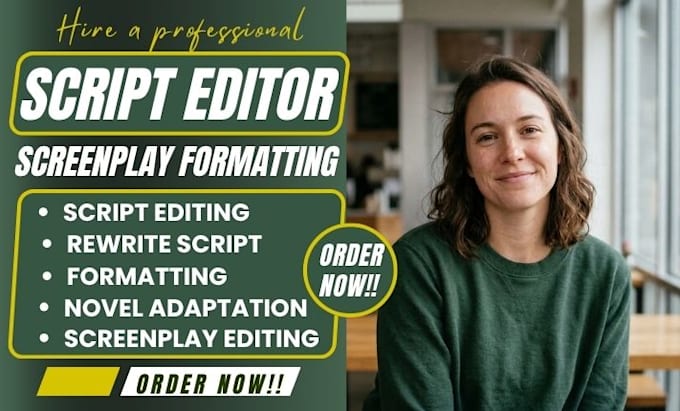 edit proofread and format screenplay movie script tv series film script editing