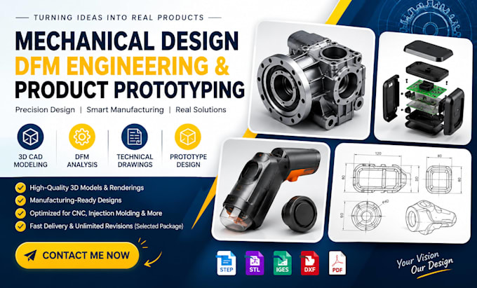provide mechanical design, dfm engineering, and product prototyping