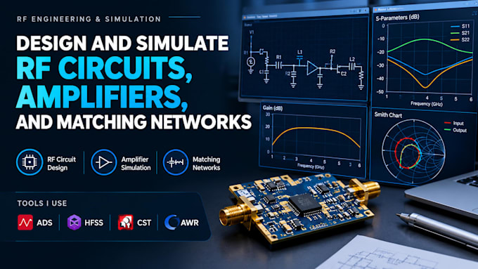 design and simulate rf circuits, amplifiers, and matching networks