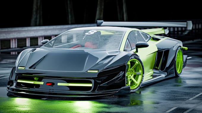 3d car models in blender and create 3d vehicle models for games rendering