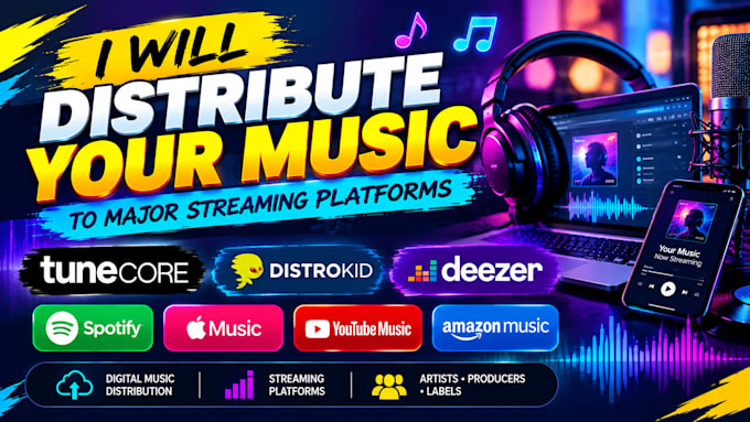 upload to distrokid, tunecore,deezer music distribution and track split