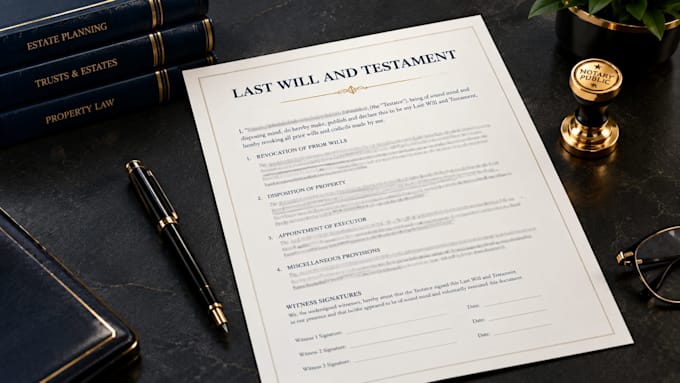 draft your last will and testament, trust, and estate plan