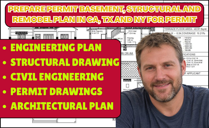 prepare permit basement, structural and remodel plan in ca, tx and ny for permit