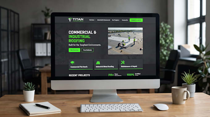 design a modern roofing company wordpress website
