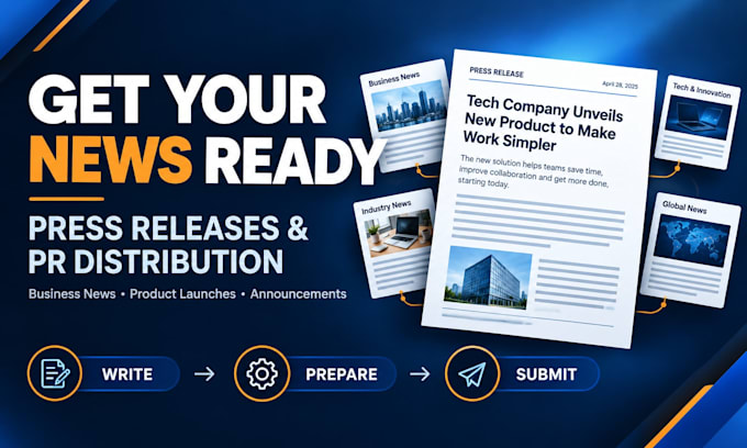 write and submit press release for PR distrubution