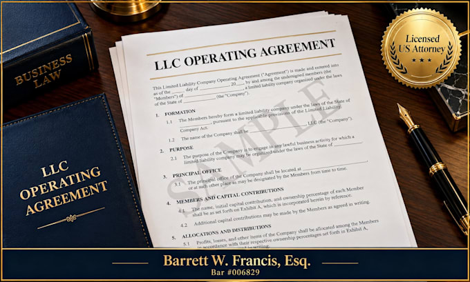 draft an llc operating agreement and startup business contracts