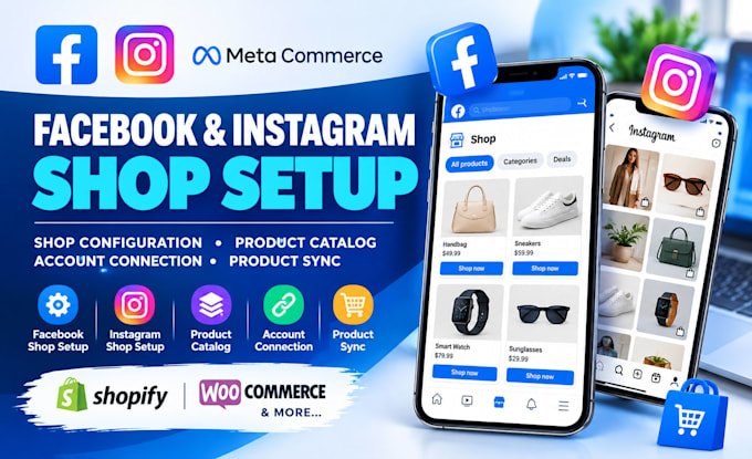 setup facebook and instagram shop, fix catalog pixel manager