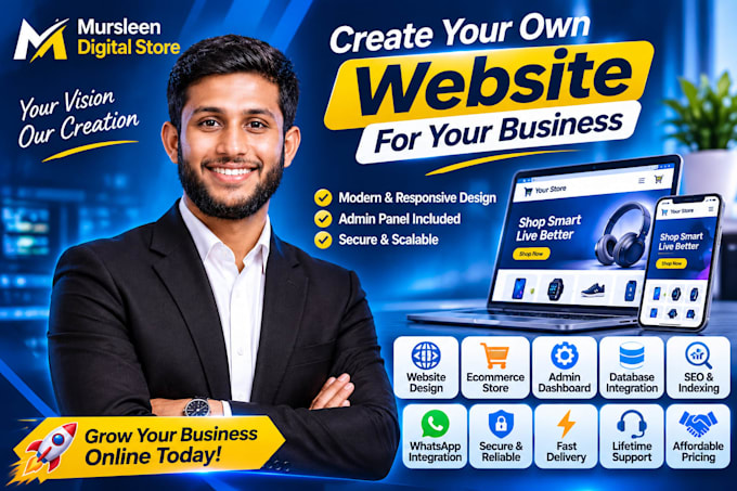 build a responsive business website with admin panel