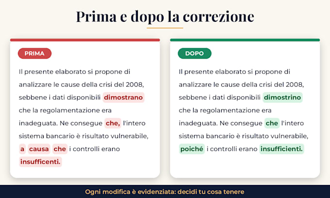 correzione e revisione di testi in italiano