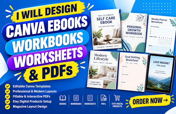 design canva ebooks, workbooks, worksheets, and pdfs