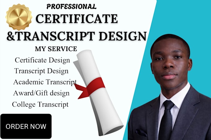 design high school, college, and university certificate and transcript