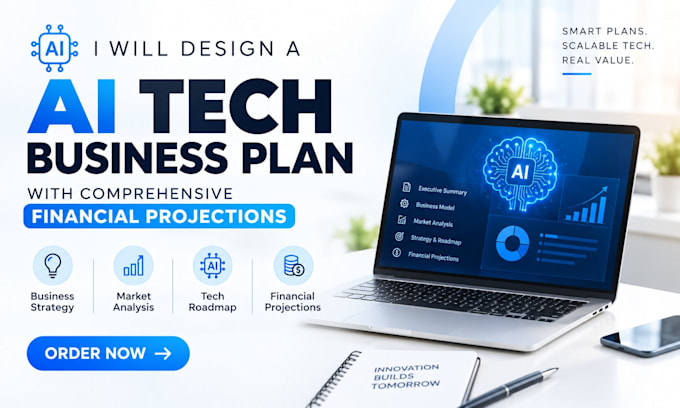 design an  ai tech business plan with comprehensive financial projections