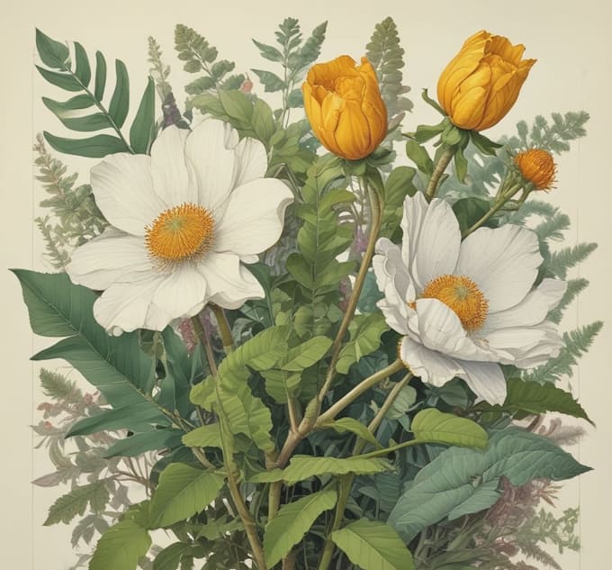 hand paint botanical illustrations