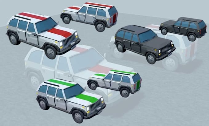 create stylized lowpoly cars for roblox and unity games
