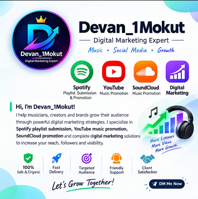 Do organic japan spotify music promotion using ads by Devan_1mokut | Fiverr