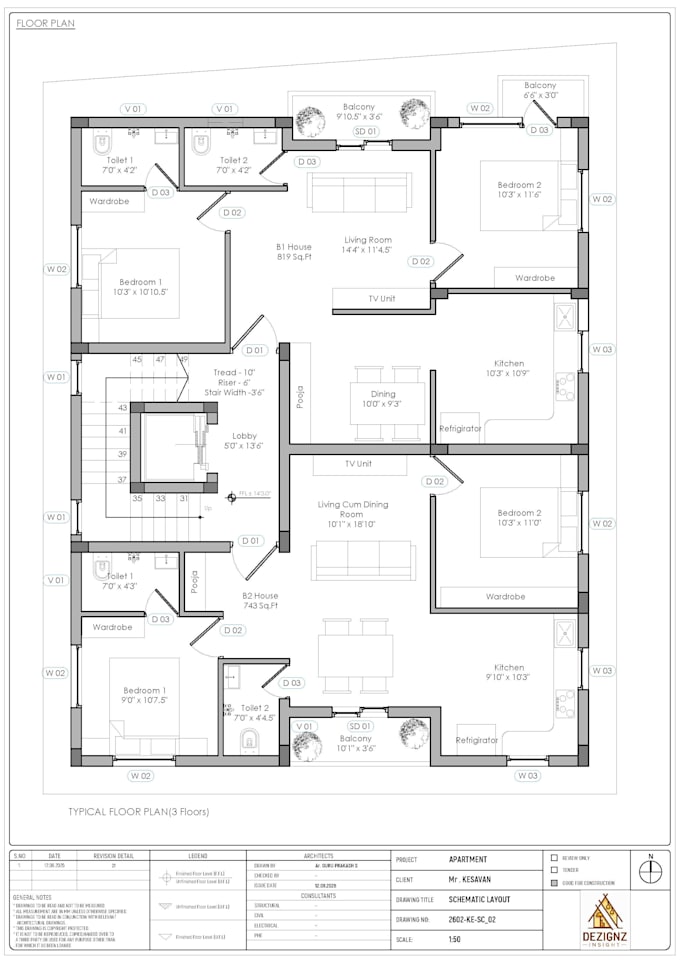 Draw professional 2d house floor plans in autocad by Ar_guru_prakash ...