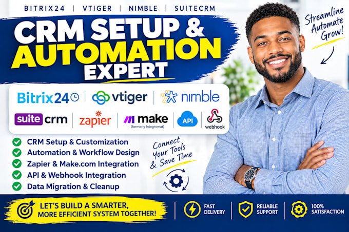 setup bitrix24 vtiger crm nimble suitecrm automation zapier workflow integration
