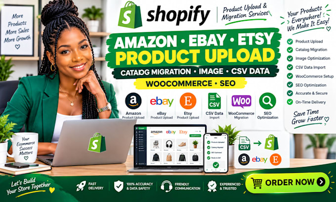 amazon ebay etsy product upload catalog migration image CSV data woocommerce SEO