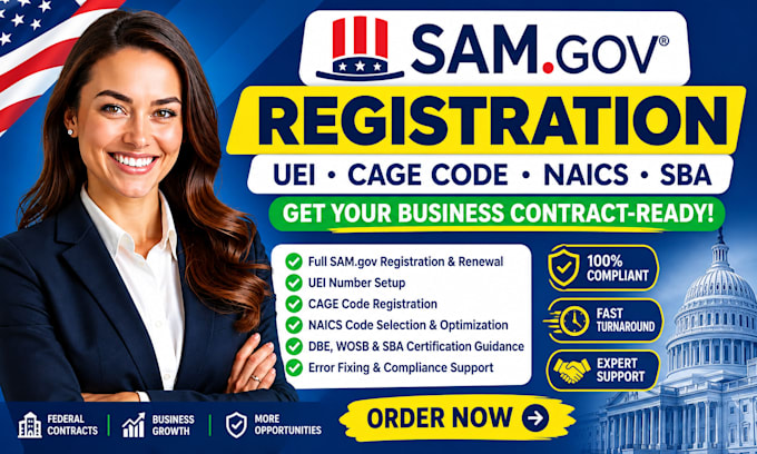 do fast sam gov registration get uei, cage code and sba for government contract
