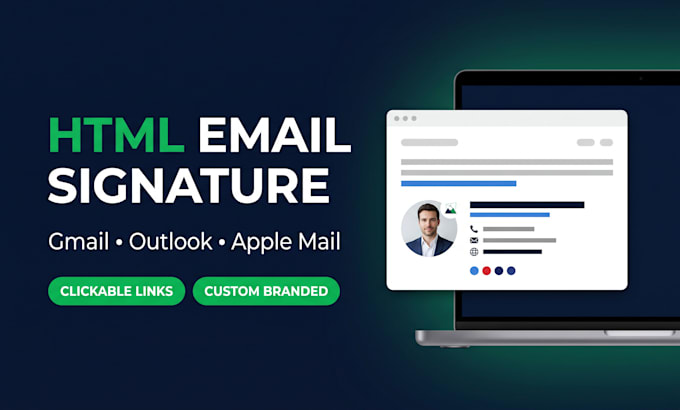 create a clickable HTML email signature for gmail, outlook and apple mail