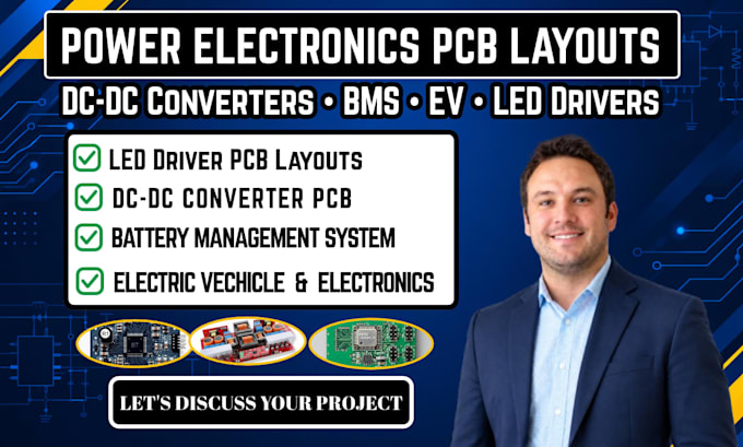 create power electronics pcb layouts for dc dc converters and bms