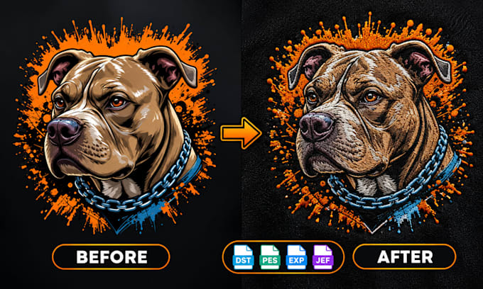 digitize image for embroidery, do logo embroidery in 1 hour