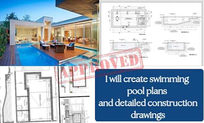 create swimming pool plans and detailed construction drawings